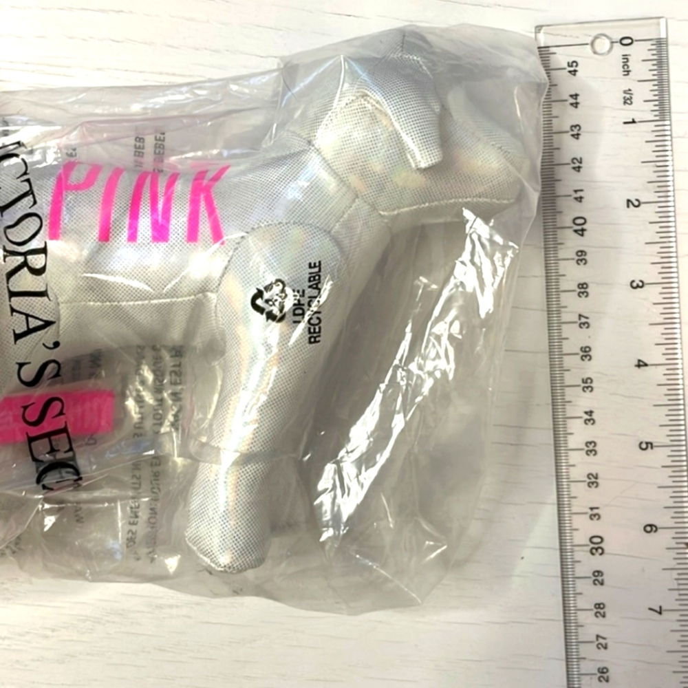 Pink Victoria’s Secret Iredescent Chrome Stuffed Dog Collectible - Picture 3 of 6